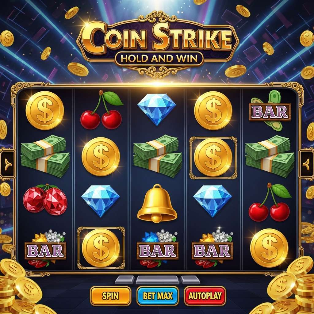 Coin Strike: Hold and Win Ludzie grający na automatach do gier w luksusowym kasynie
